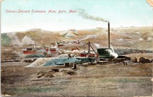 Colusa-Leonard Extension Mine Butte Montana Postcard 1910