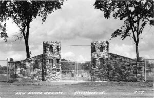 Knoxville Iowa~High School Stadium-Stone Entrance Gateway~Marion County~40s RPPC