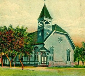 Union Church Garden City Kansas KS 1909 DB Postcard Litho-Chrome T13