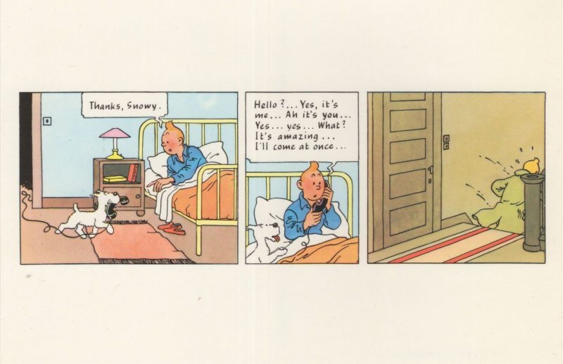 Tintin in Bed Snowy Dog Telephone French Comic Strip Postcard | Topics -  Cartoons & Comics - Cartoons, Postcard / HipPostcard