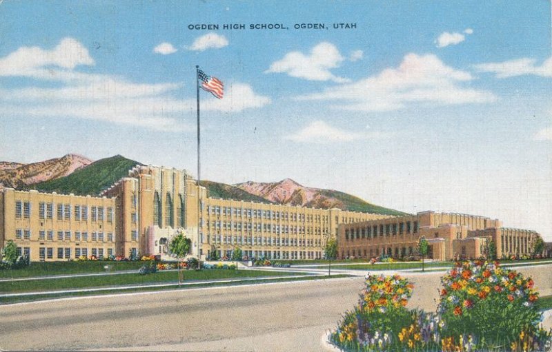 Ogden, Utah - Ogden High School - Linen - RPO 1947 Ogden Terminal