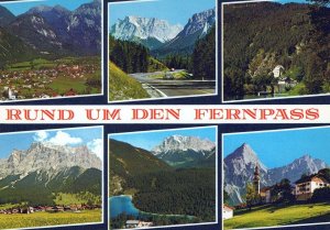 VINTAGE CONTINENTAL SIZE POSTCARD RUND UM DEN FERNPASS TIROLS AUSTRIA