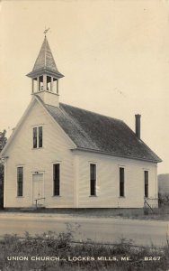 Locke's Mills ME Union Church Real Photo Postcard