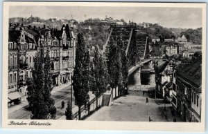 c1930s Dresden, Germany RPPC Blasewitz Bridge Ornate Buildings City View A337