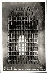 RPPC Prison Cell, Arizona Territorial Prison Yuma AZ Vintage Postcard A50