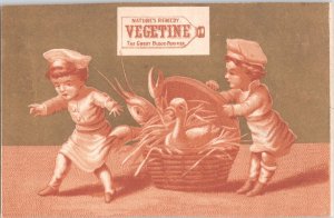 Vegetine - Nature's Remedy - Antique Victorian Trade Card - Toddler Chefs