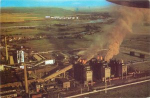 Industrial landscape at Calan Romania postcard