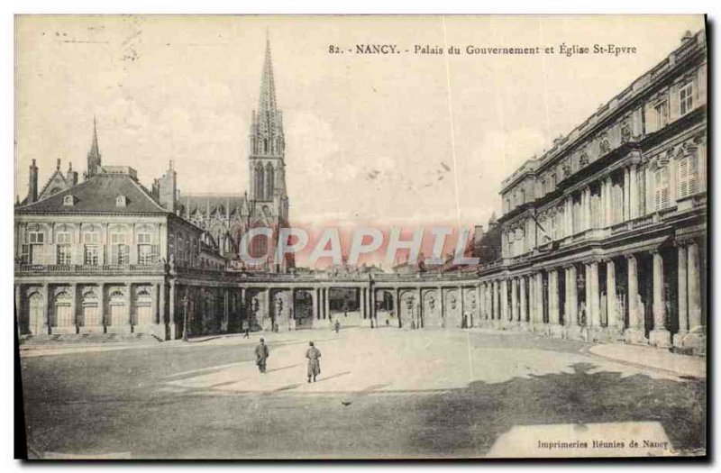 Old Postcard Nancy Government Palace and Church of St Epvre