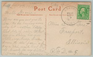 Sheldon Iowa~Aerial View Of Public Library~1910 Postcard