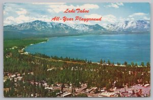 State View~Aerial Lake Tahoe All Year Playground~Stateline CA & NV~PM 1967 PC