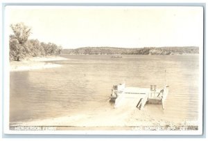 1952 Henderson Ferry View Lake Norfork Arkansas AR RPPC Photo Posted Postcard