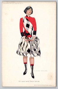 C. Coles Phillips Scottish Bonnie Lass All Wool and Face Value Postcard L36