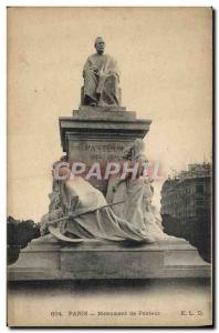 Old Postcard Paris Pasteur Monument