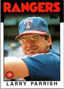 1986 Topps Baseball Card Larry Parish Texas Rangers sk10701