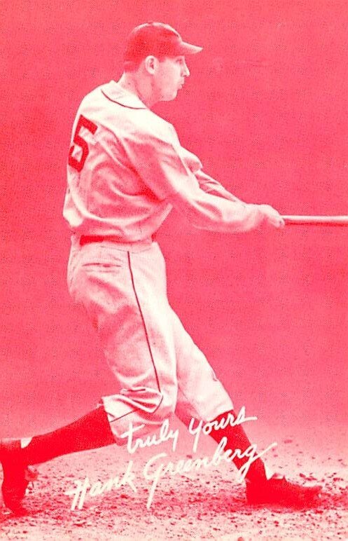 Hank Greenberg Baseball Player View Postcard Backing 