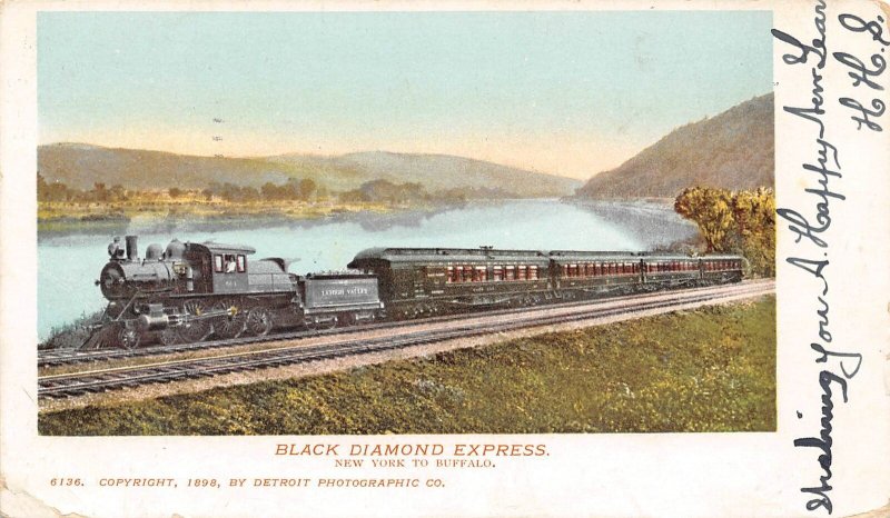 Black Diamond Express Railroad Train New York to Buffalo 1903 postcard