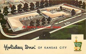 KS, Kansas City, Kansas, Holiday Inn Motel, Aerial View, Curteich