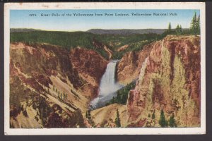 Wyoming Great Falls from Point Lookout, Yellowstone National Park - WB