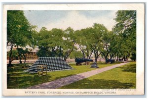 1907 Battery Park Fortress Monroe On Hampton Roads Virginia VA Postcard