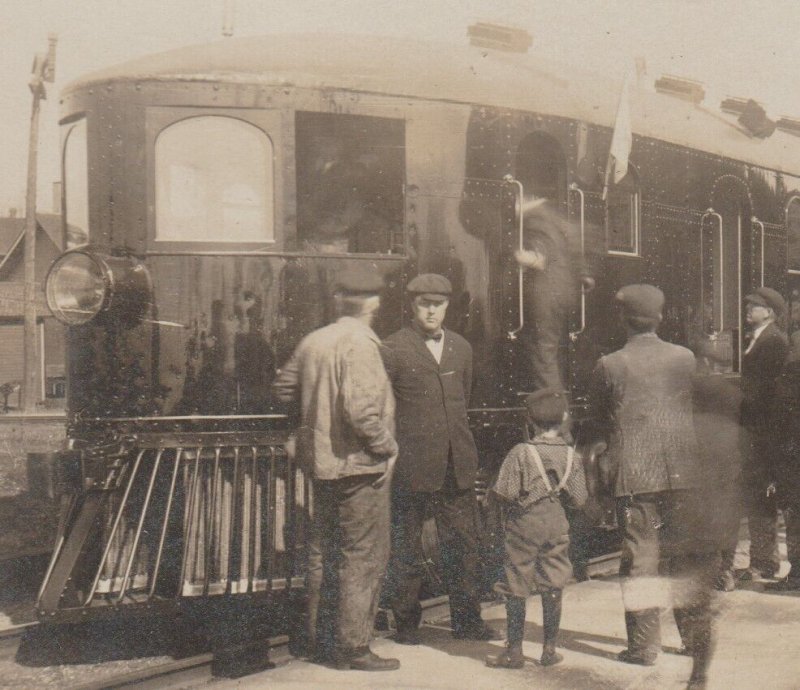 Thompsonville MICHIGAN RPPC c1910 MCKEEN MOTOR CAR Ann Arbor Steel RAILROAD MI