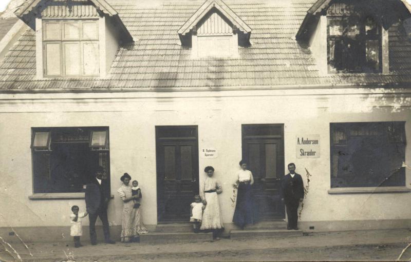 denmark, BRØRUP, Syersker Dressmaker Fogtmann Skræder Tailor Andersen 1916 RPPC