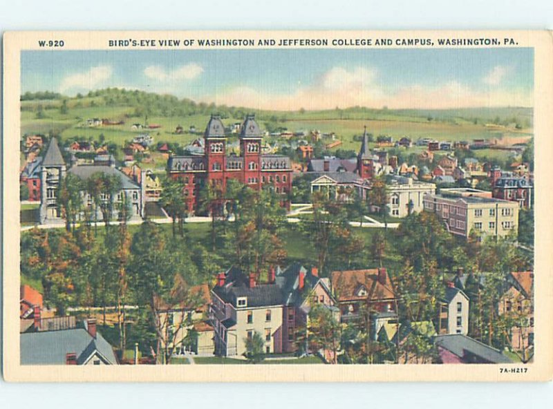 Pre-Chrome COLLEGE SCENE Washington - Near Bethel Park & Pittsburgh PA AG7870