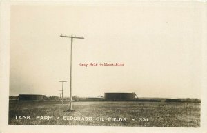 KS, Eldorado, Kansas, Oil Fields, Tank Farm, Photo Advertising, RPPC