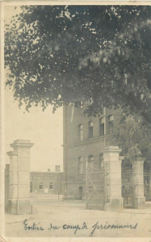 ww1 history postcard prisoners of war entree du camp de prisonniers France rppc