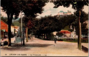 Vtg France Uriage les Baines Les Promenades 1910s Postcard