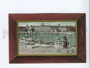 3172960 SWEDEN STOCKHOLM Gustav III & ships Vintage postcard