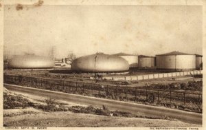 curacao, N.W.I., Oil Refinery, Storage Tanks (1940s) Postcard