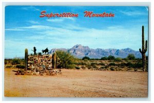 c1960's Superstition Mountain Apache Junction Mesa Arizona AZ Vintage Postcard
