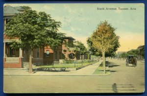 Sixth Avenue Tucson Arizona az old postcard