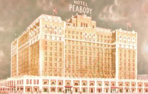 Vintage Postcard View of Hotel Peabody Skyway Plantation Roof Memphis Tennessee