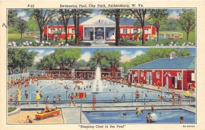 Parkersburg West Virginia 1950s Postcard Swimming Pool City Park