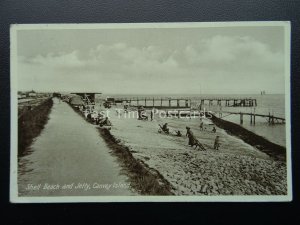 Essex CANVEY ISLAND Shell Beach & Jetty c1940's Postcard