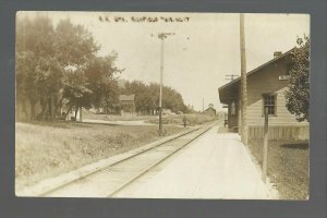 Richfield WISCONSIN RPPC 1912 DEPOT Train Station nr Harford West Bend Mequon
