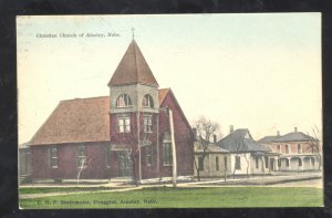 AINSLEY NEBRASKA CHRISTIAN CHURCH STEINMEIER VINTAGE POSTCARD CHADRON YUNKERS