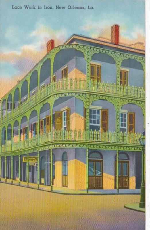 Louisiana New Orleans Lace Work In Iron French Quarter Curteich