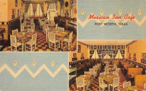 MEXICAN INN CAFE Fort Worth, Texas Mexican Food Roadside c1940s Vintage Postcard