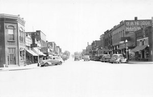 J73/ Wayne Nebraska RPPC Postcard c1940s Main Street Stores  292