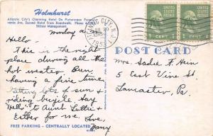 Atlantic City New Jersey~Holmhurst Hotel on Pennsylvania Avenue~1953 Postcard