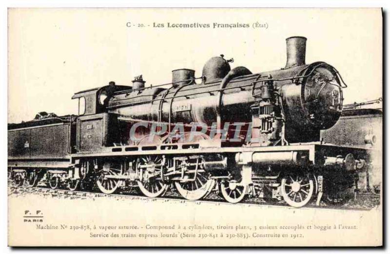 Postcard Old Train Locomotive Machine 230878