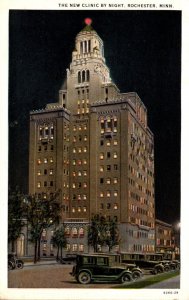 Minnesota Rochester The New Clinic By Night 1931 Curteich