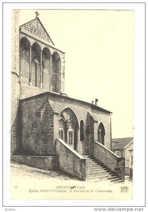 Eglise Saint-Christophe, Le Portail Et La Colonnade, Neufchâteau (Vosges), F...