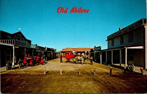 Kansas Old Abilene Town Street Scene With Stage Coach