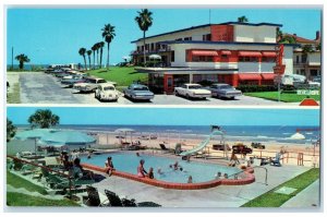 c1960 Del Aire Motel Atlantic Ave. Exterior Pool Daytona Beach Florida Postcard