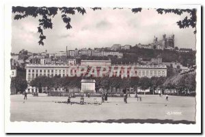 Lyon Modern Postcard Place Bellecour and Chateau de Fourviere