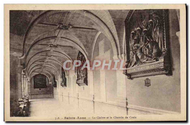 Old Postcard Sainte Anne D & # 39Auray The cloister and the Way of the Cross