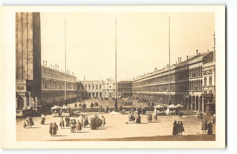 Piazza St Mark, Venice - Vintage Real Photo Postcard, Detroit Institute of Arts